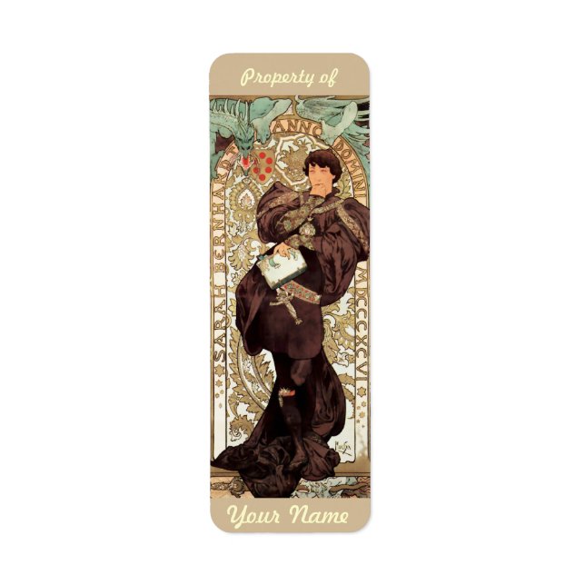 Art Nouveau Ex-Libris Buchzeichen Booklabel (Vorne)