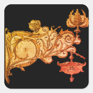Art Nouveau fallsconce spiderweb anton seder Quadratischer Aufkleber