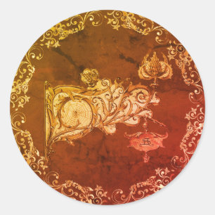 Art Nouveau fallscong spiderweb Seder Runder Aufkleber