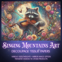 Art Nouveau Fantasy Forest Raccoon Decoupage