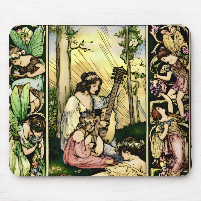 Art Nouveau Feenillustration Mousepad (Vorne)