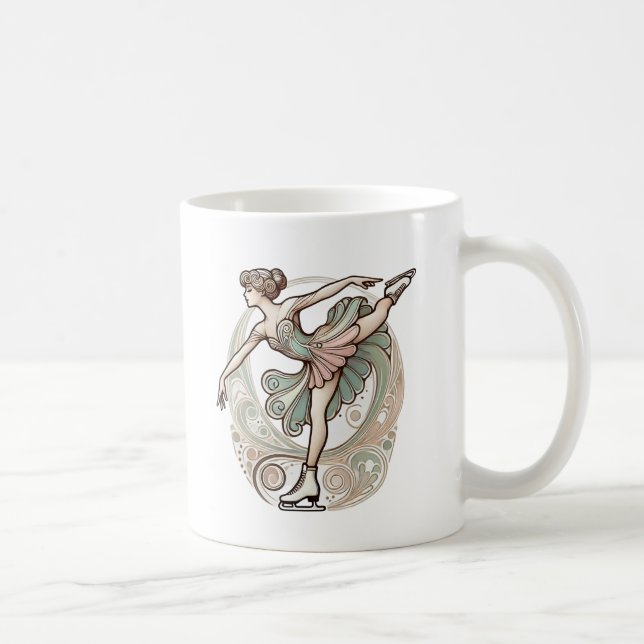 Art Nouveau Female Abbildung Skater Tasse (Rechts)