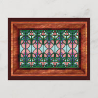 Art Nouveau festes Glas aus Holz