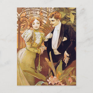 Art Nouveau Flirtation Postkarte