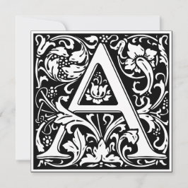 Art Nouveau Floral Alphabet Monogramm Letter A Einladung