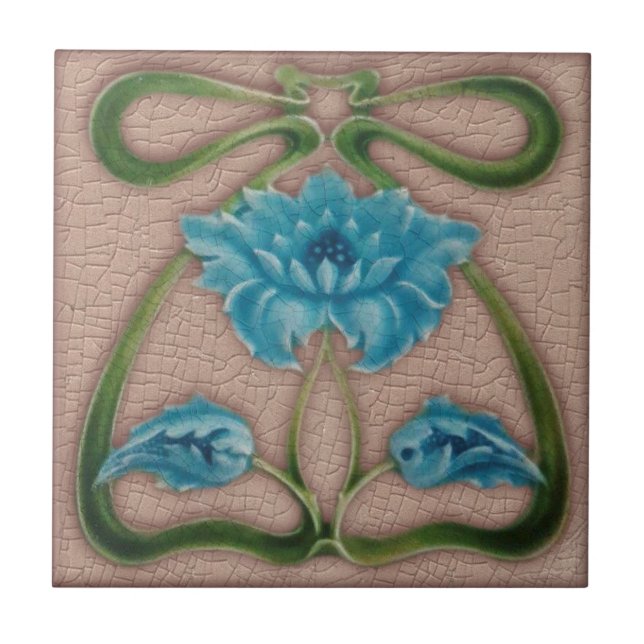 Art Nouveau Floral Banca del Gottardo Fliese (Vorderseite)
