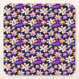 Art Nouveau Floral Boho Watercolo Rechteckiger Pappuntersetzer