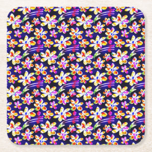 Art Nouveau Floral Boho Watercolo Rechteckiger Pappuntersetzer