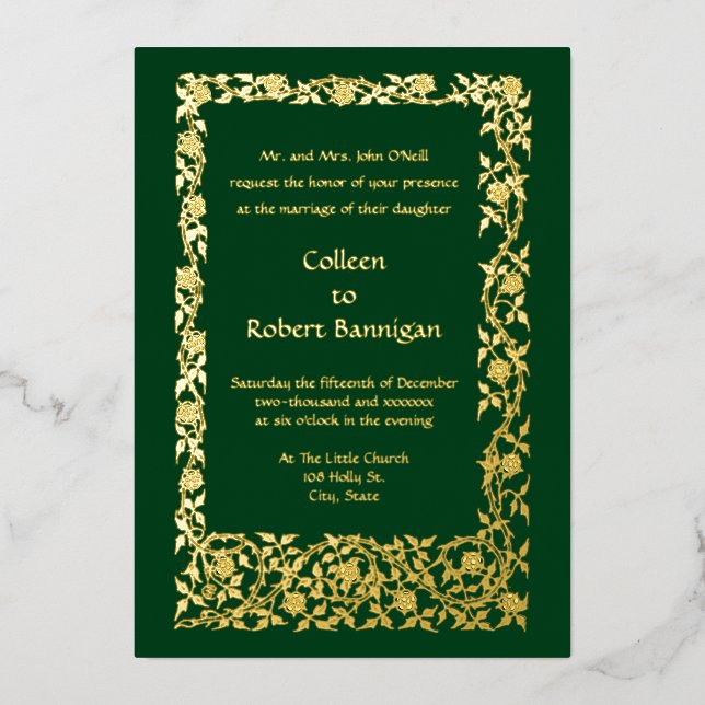 Art Nouveau Floral Border of Walter Crane Folieneinladung (Vorderseite)