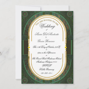 Art Nouveau Floral Calligraphy Einladung
