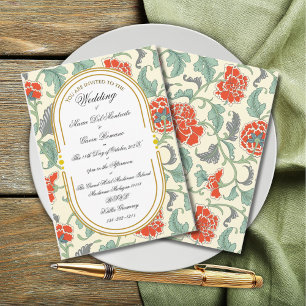 Art Nouveau Floral Calligraphy Einladung