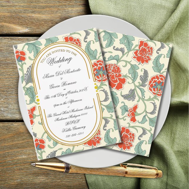 Art Nouveau Floral Calligraphy Einladung (Von Creator hochgeladen)