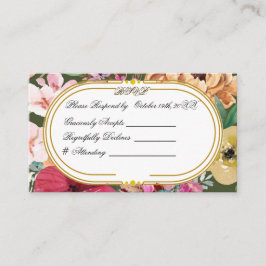 Art Nouveau Floral Calligraphy RSVP Card  Begleitkarte