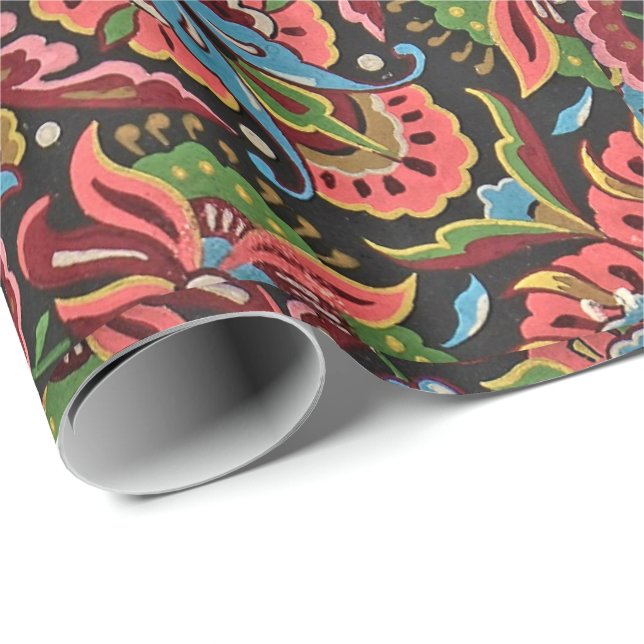 Art Nouveau floral Christopher dresser jacquard Geschenkpapier (Rolleneckpunkt)