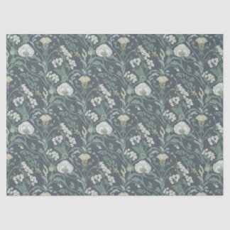 Art Nouveau Floral Creme Green Seidenpapier