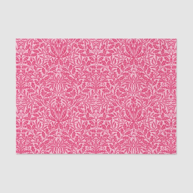 Art Nouveau Floral Damask, Deep Fuchsia Pink Seidenpapier (Vorderseite)
