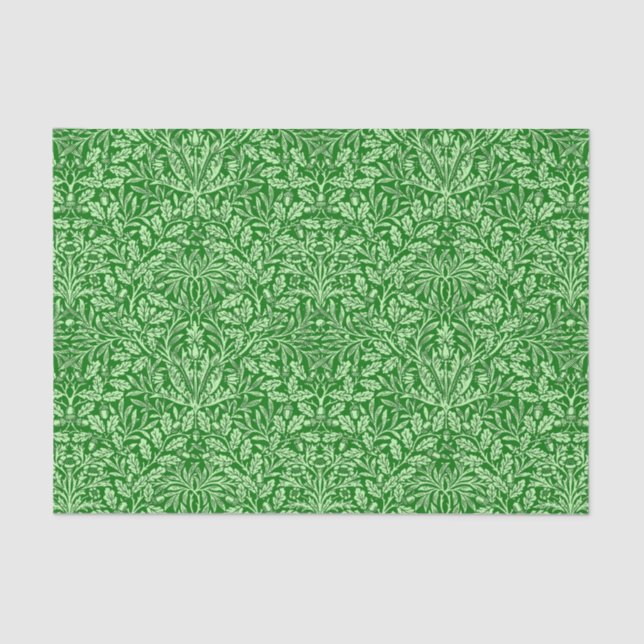 Art Nouveau Floral Damask, Emerald Green Seidenpapier (Vorderseite)