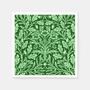 Art Nouveau Floral Damask, Emerald Green Serviette