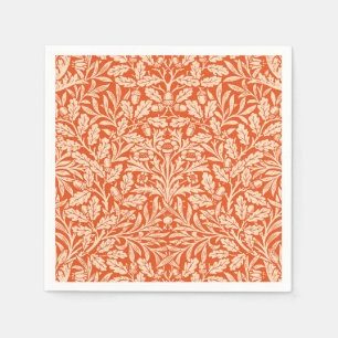 Art Nouveau Floral Damask, Light Mandarin Orange Serviette