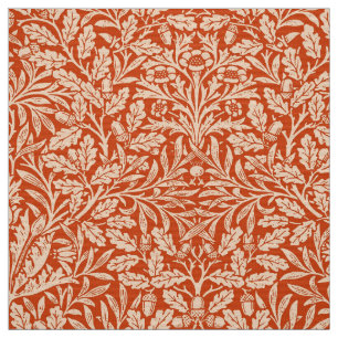 Art Nouveau Floral Damask, Mandarin Orange Stoff