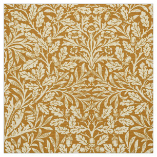 Art Nouveau Floral Damask, Mustard Yellow und Gold Stoff