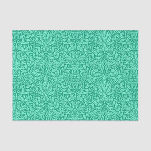 Art Nouveau Floral Damask, Türkis und Aqua Seidenpapier (Vorderseite)