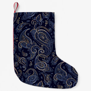 Art Nouveau Floral Denim Design Kleiner Weihnachtsstrumpf