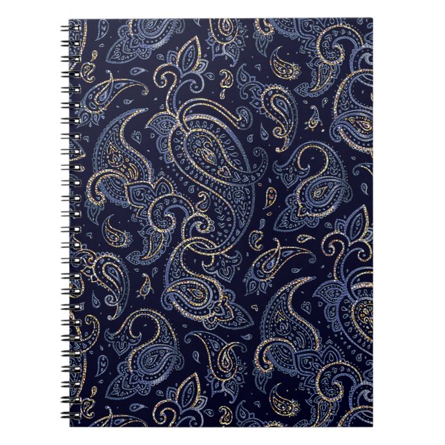 Art Nouveau Floral Denim Design Notizblock (Vorderseite)