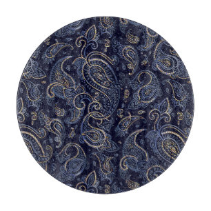 Art Nouveau Floral Denim Design Schneidebrett