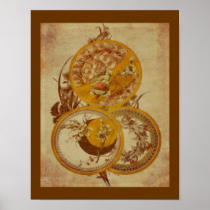 Art Nouveau Floral Design Age Poster