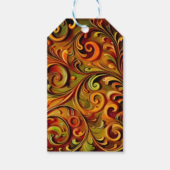 Art Nouveau floral design  Geschenkanhänger (Vorderseite)