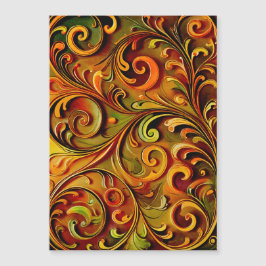 Art Nouveau floral design  Magnetkarte