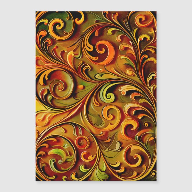 Art Nouveau floral design  Magnetkarte (Vorderseite)