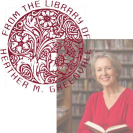 Art Nouveau Floral Design Personalisiertes Buchzei Gummistempel