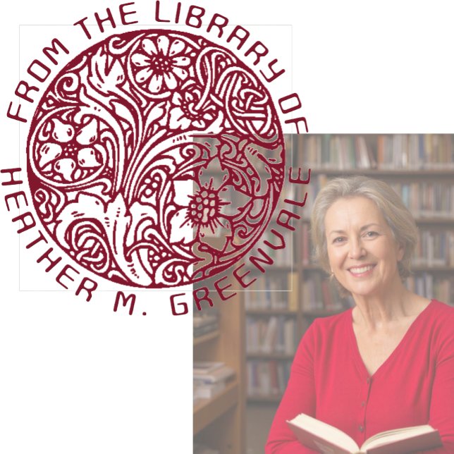 Art Nouveau Floral Design Personalisiertes Buchzei Gummistempel (Von Creator hochgeladen)