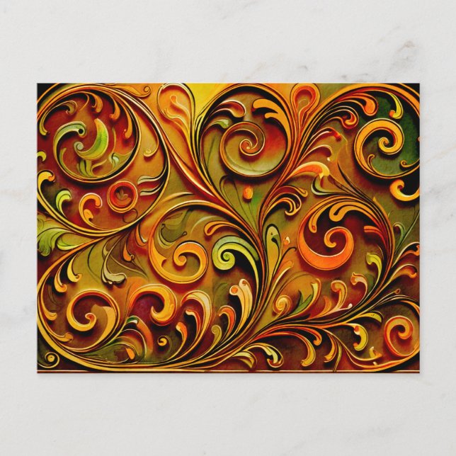 Art Nouveau floral design  Postkarte (Vorderseite)