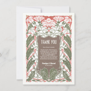 Art Nouveau Floral Elegante 2 Dankeskarte