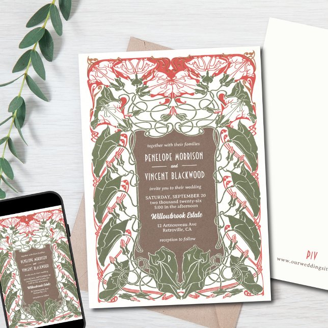 Art Nouveau Floral Elegante 2 Einladung (Von Creator hochgeladen)