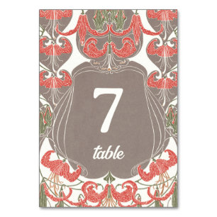 Art Nouveau Floral Elegante 2 Tischnummer