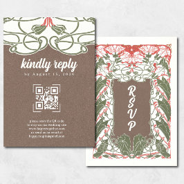 Art Nouveau Floral Elegante 2 UAWG QR RSVP Karte