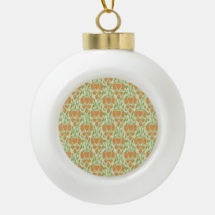 Art Nouveau: Floral Elegante Keramik Kugel-Ornament