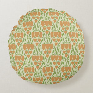 Art Nouveau: Floral Elegante Rundes Kissen
