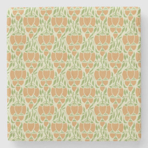 Art Nouveau: Floral Elegante Steinuntersetzer