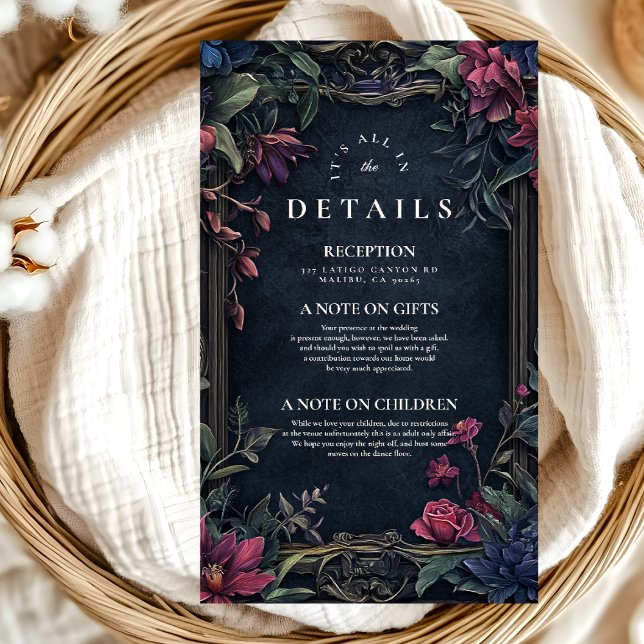 Art Nouveau Floral Halloween Hochzeit Begleitkarte (Von Creator hochgeladen)