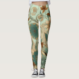 Art Nouveau Floral Leggings