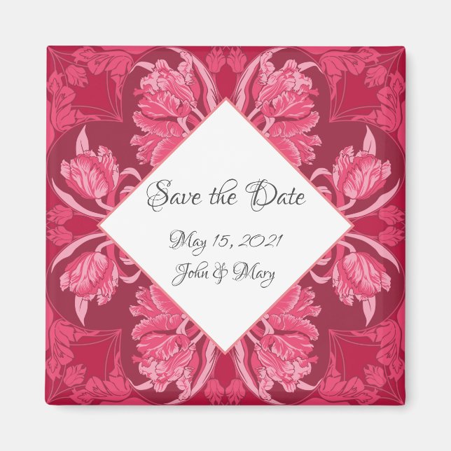 Art Nouveau Floral Magnet zu "Save the Date"! (Vorne)