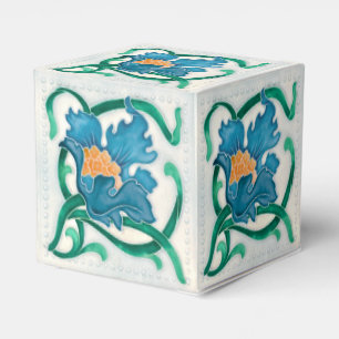 Art Nouveau Floral Majolica Imitate Geschenkschachtel