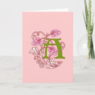 Art Nouveau Floral monogramm A