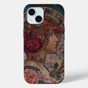Art Nouveau Floral Muse Vintage Belle Époque iPhone 15 Hülle