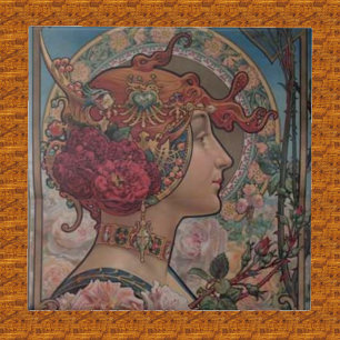 Art Nouveau Floral Muse Vintage Belle Époque Fliese
